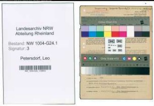 Entnazifizierung Leo Petersdorf , geb. 12.09.1903 (Baecker)