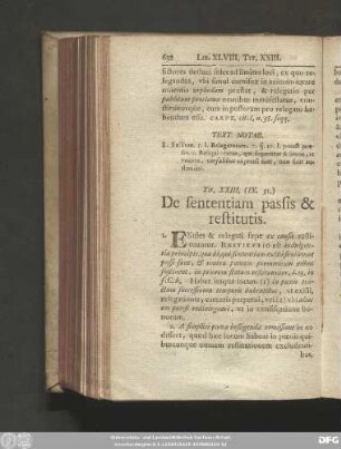 Tit. XXIII. (IX. 51.) De sententiam passis & restitutis.