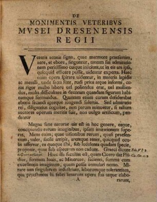 Io. Guil. de Berger ... De monimentis veteribus musei Dresenensis regii