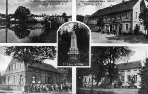 Rothenburg/O.L.-Nieder-Neundorf. Holzstoff- und Lederpappenfabrik Gebr. Fünfstück A.-G. u.a. Ansichten, Ansichtskarte, um 1920, Repro (RA Görlitz Postkartensammlung)