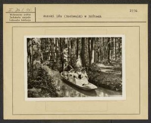 Spreewaldmotiv für Ansichtskarte: Hochwald im Spreewald. Festtagstracht aus dem Spreewald und Landschaft. : Motiw za pohladnicu: Swjedźenska drasta Błótowčankow a Błótowska krajina.