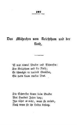 Das Mährchen vom Reichtum und der Not