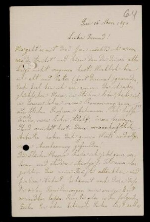 Nr. 39: Brief von Luigi Bianchi an Adolf Hurwitz, Pisa, 16.3.1890