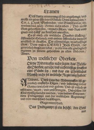 Von weltlicher Oberkeit.