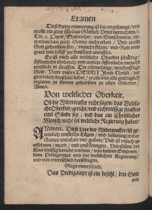 Von weltlicher Oberkeit.