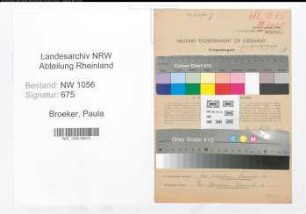 Entnazifizierung Paula Broeker , geb. 08.02.1902 (Lehrerin)