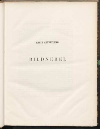 Erste Abtheilung. Bildnerei.