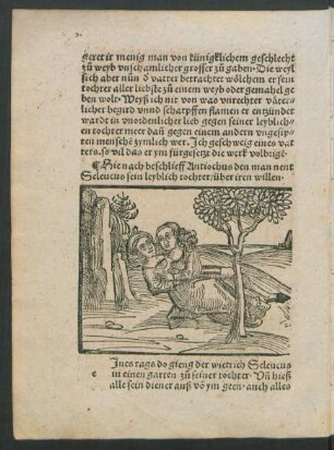 Hienach beschlieff Antiochus den man nent Seleucus sein leyblich tochter/ über iren willen.