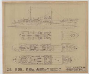 Passagier- und Frachtmotorschiff, Maßstab 1:125, Schlichting-Werft, Travemünde