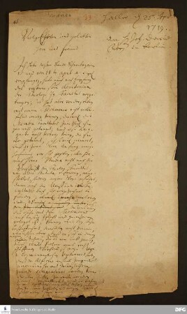 Brief von August Hermann Francke an Johann David Cube.