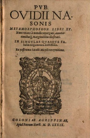 Pub. Ovidii Nasonis Metamorphoseon libri XV