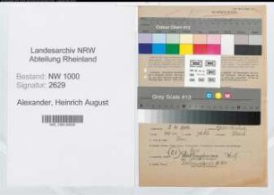 Entnazifizierung Heinrich August Alexander, geb. 08.04.1906 (Angestellter)