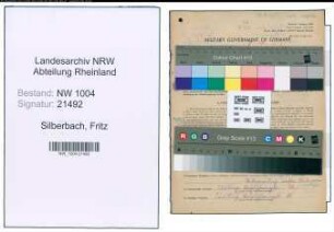 Entnazifizierung Fritz Silberbach , geb. 27.04.1897 (Schlosser)