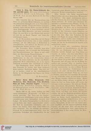 [Rezension von: Anton C. Kisa, Die Hansa-Schüsseln des XII. und XIII. Jahrh.]