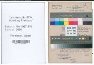 Entnazifizierung Walter Perlebach , geb. 17.04.1901 (Reg.Sekretaer)