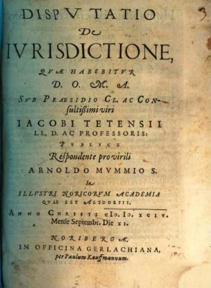 Disp. de iurisdictione