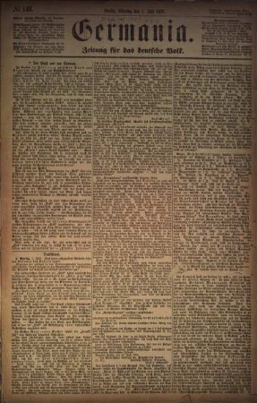 Germania : Zeitung für das deutsche Volk. 8. 1878, 7 - 9