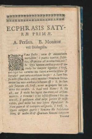 Ecphrasis Satyrae Primae.