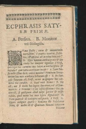 Ecphrasis Satyrae Primae.