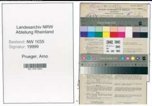 Entnazifizierung Arno Prueger , geb. 03.10.1885 (Steiger)