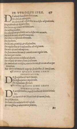 Tituli Quinti Libri Sexti Decretalium.
