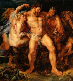 Der trunkene Herkules, von einem Satyr-Paar geführt