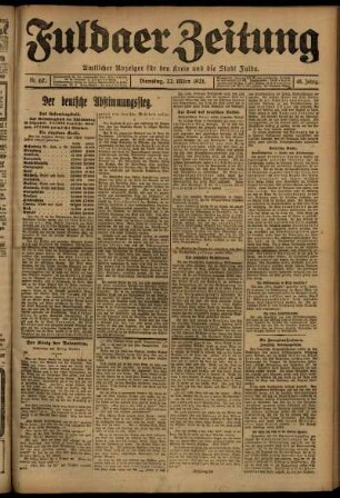 Ausgabe vom Dienstag, den 22. März 1921.