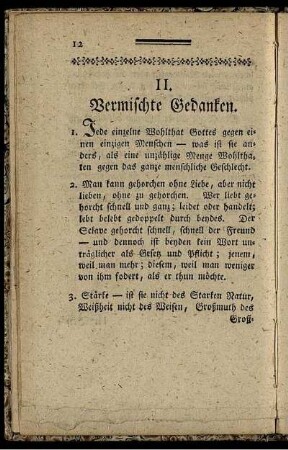 II. Vermischte Gedanken