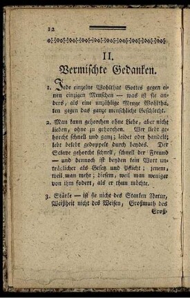II. Vermischte Gedanken
