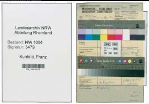 Entnazifizierung Franz Kuhfeld , geb. 06.05.1892 (Schlosser)