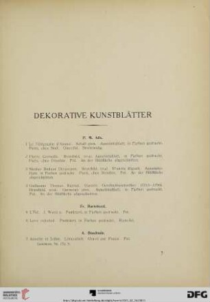 Dekorative Kunst (Nr. 1-116)