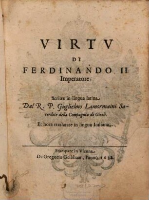 Virtu di Ferdinando II. Imperatore