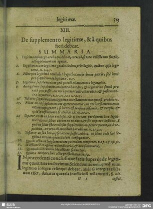 XIII. De supplemento legitimae, & a quibus fieri debeat