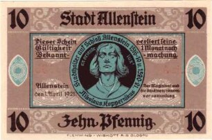 Notgeld Stadt Allenstein