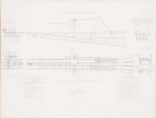 Trajekt-Anstalt über den Firth of Forth, Edinburg: Grundriss, Seitenansicht, Querschnitte, Details (aus: Atlas zur Zeitschrift für Bauwesen, hrsg. v. G. Erbkam, Jg. 17, 1867)