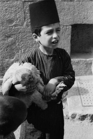 Reisefotos Orient. Jerusalem. Porträtaufnahme eines kleinen Jungen mit Fes