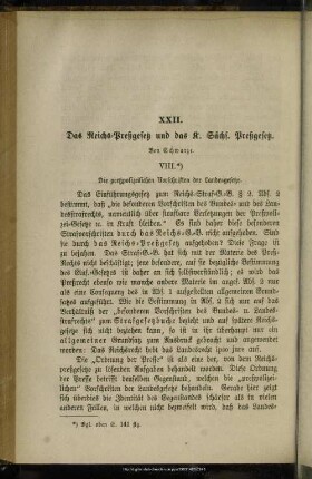 XXII. Das Reichs-Preßgesetz und das K. Sächs. Preßgesetz