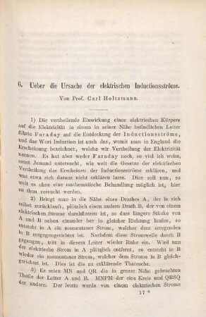 Ueber die Ursache der elektrischen Inductionsströme