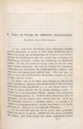 Ueber die Ursache der elektrischen Inductionsströme
