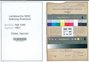 Entnazifizierung Heinrich Fleder , geb. 18.05.1913 (Bahnbeamter)