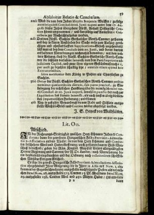 Lit. Nn. Veneris 22. Septembr. 1715. Sachsen-Gothaische Renth-Cammer / contrà Moyses Benjamin Wulffen Jüden / Rescripti. ...