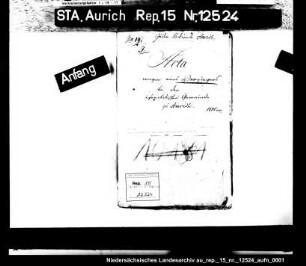 Der Vorsänger bei der jüdischen Gemeinde in Aurich