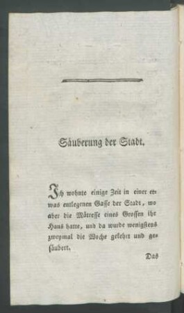 Säuberung der Stadt