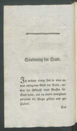 Säuberung der Stadt