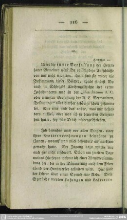 10. [Innere Verfassung der Herrenhuter Gemeinen]