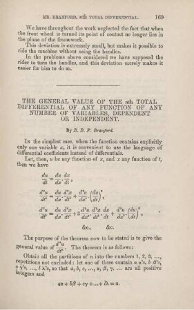 The general value of the nth total differential of any function of any number of variables depentdent of independent.
