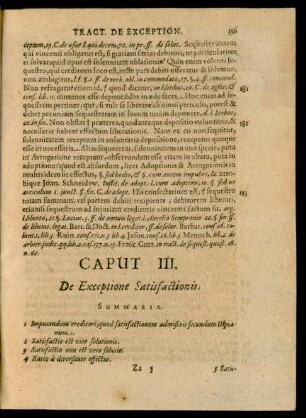 Caput III. De Exceptione Satisfactionis.