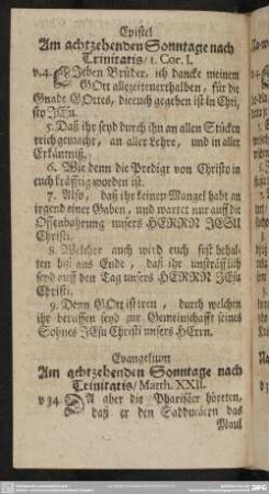 Am achtzehenden Sonntage nach Trinitatis