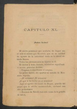 Capítulo XL - ¡Pobre Isabel!