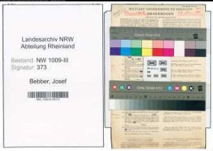 Entnazifizierung Josef Van Bebber , geb. 18.04.1891 (Amtsinspektor)